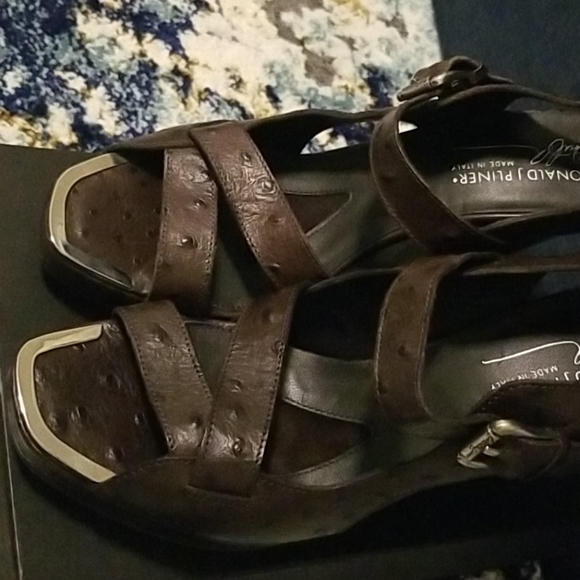 Donald J. Pliner Espresso Ostrich Heels - Picture 7 of 15